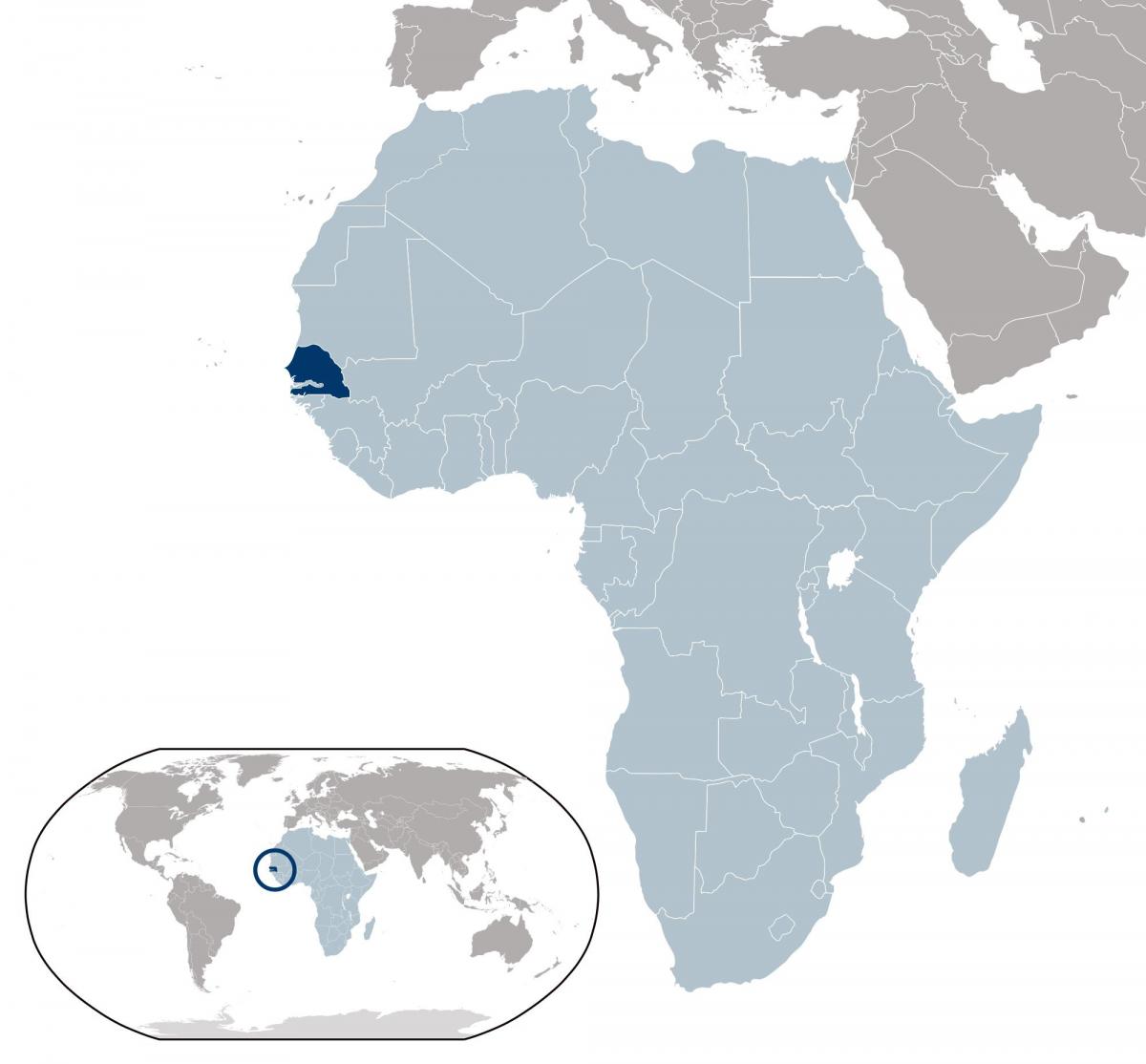 mapa ng Senegal ng lokasyon sa mundo