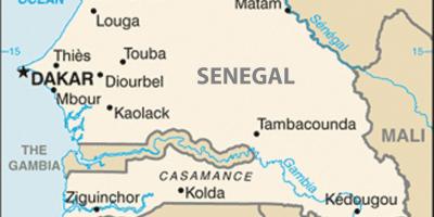 Mapa ng Senegal at mga nakapaligid na mga bansa